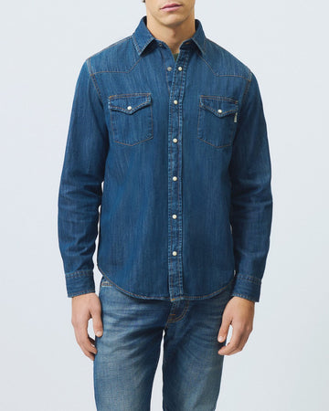 ROY ROGER'S Camicia Martin Denim Blu Stone