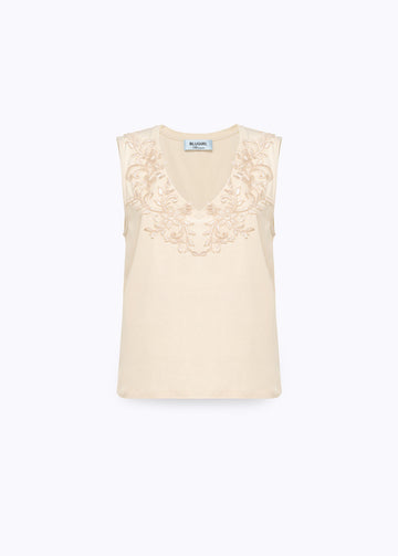BLUGIRL Top in jersey con pizzo