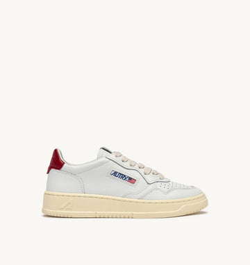 AUTRY Sneakers Medalist Low in Pelle Bianca e Rosso