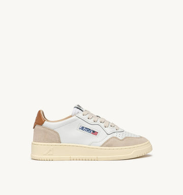 AUTRY Sneakers Medalist Low in Suede e Pelle Bianca e Nocciola