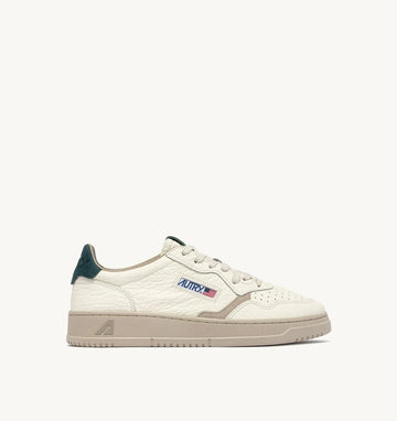 AUTRY Sneakers Medalist Low in Pelle Feather Gray e Dark Sea