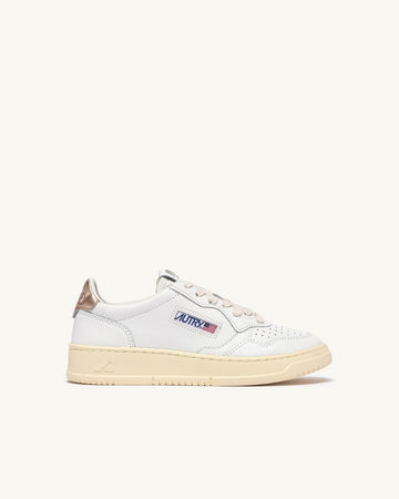 AUTRY Sneakers Medalist Low in Pelle Bianca e Oro