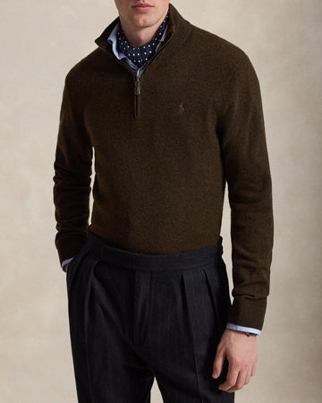 POLO RALPH LAUREN Maglia in lana con zip a un quarto