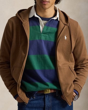 POLO RALPH LAUREN Felpa con cappuccio e zip in maglia doppia