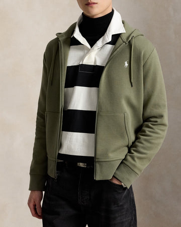 POLO RALPH LAUREN Felpa con cappuccio e zip in maglia doppia