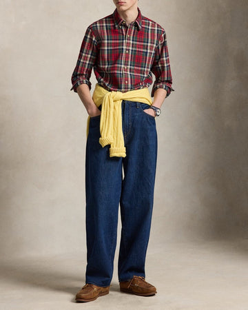 POLO RALPH LAUREN Camicia a quadri in Oxford spazzolato
