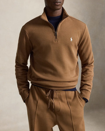 POLO RALPH LAUREN Felpa a maglia doppia con mezza zip