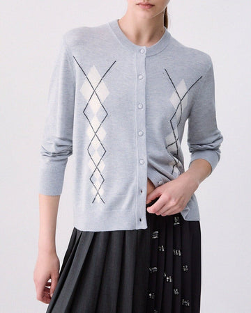 LIU JO Cardigan in lana con Argyle