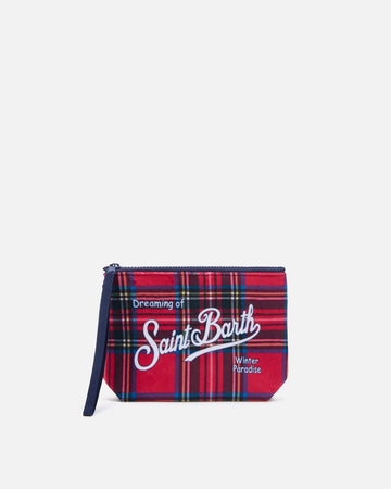 MC2 SAINT BARTH Pochette Aline con motivo tartan