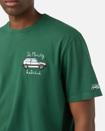 MC2 SAINT BARTH T-shirt Arnott Warm verde con ricamo St. Moritz Habitué