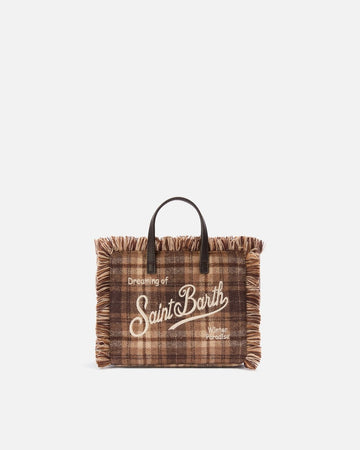 MC2 SAINT BARTH Borsa Mini Vanity in misto lana con motivo tartan