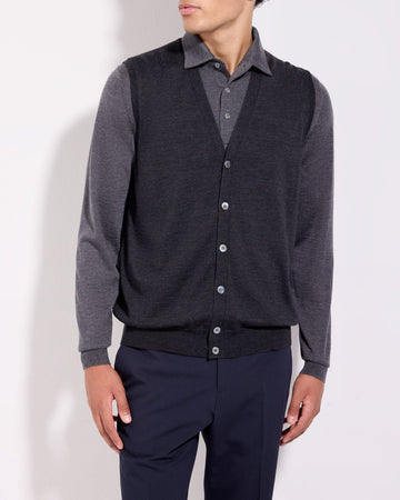 FILIPPO DE LAURENTIIS Gilet con bottoni Royal Merino