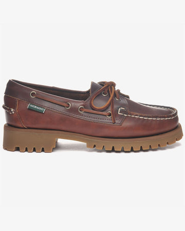 SEBAGO Mocassino da barca in pelle marrone Ranger Waxy