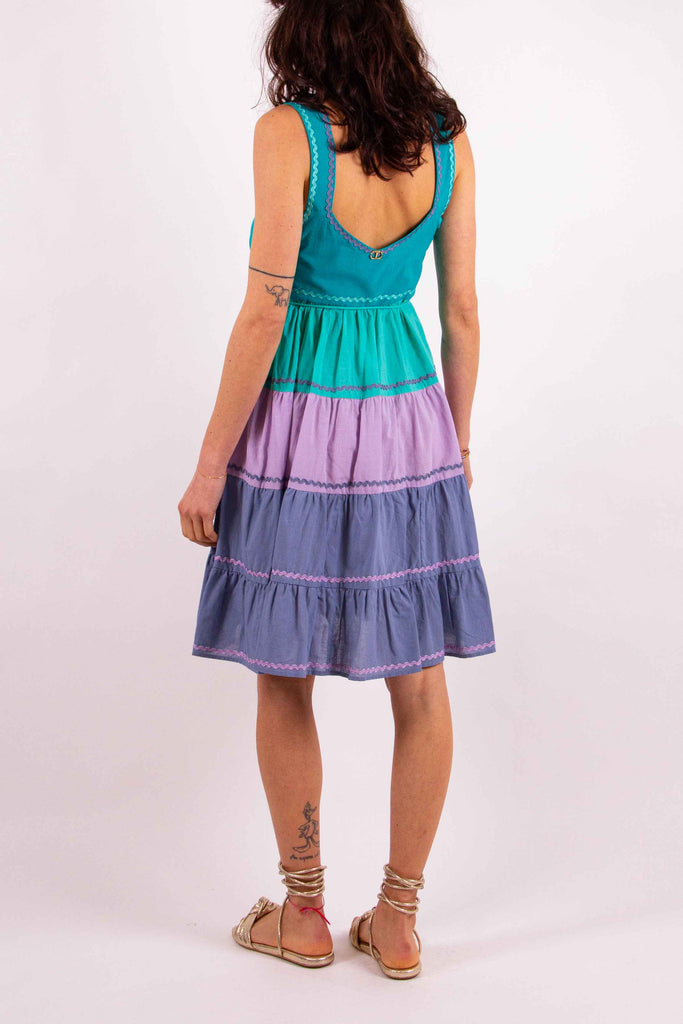 TWIN SET Abito a balze color block