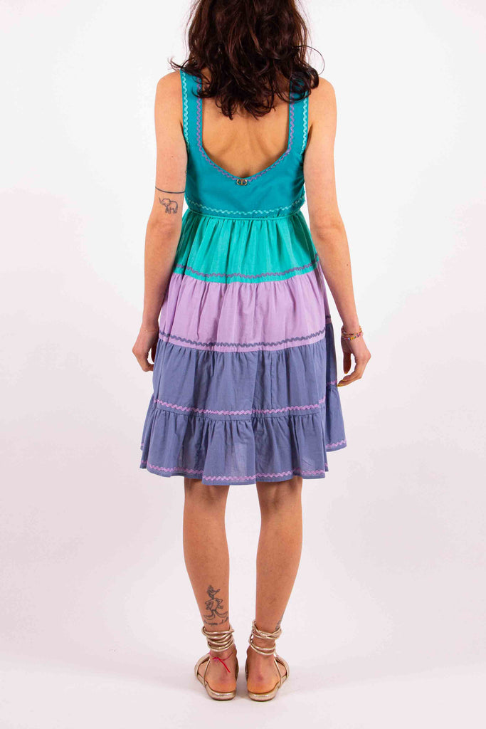 TWIN SET Abito a balze color block