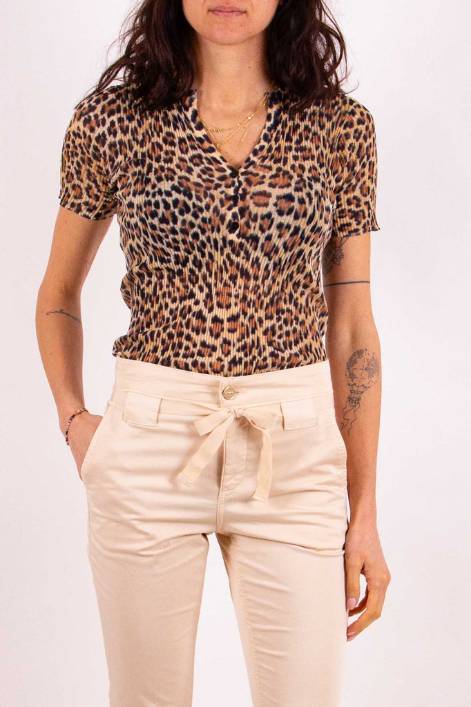 BLUGIRL TOP IN MISTO COTONE ANIMALIER