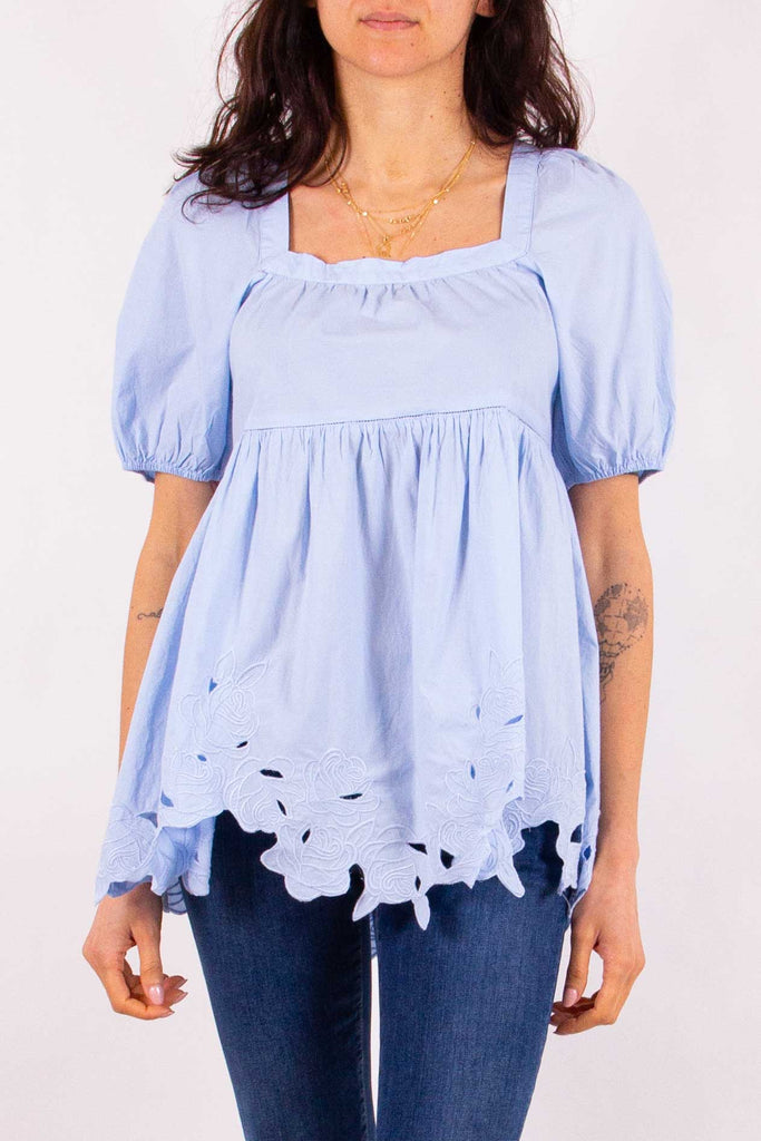 BLUGIRL BLUSA IN POPELINE CON RICAMO