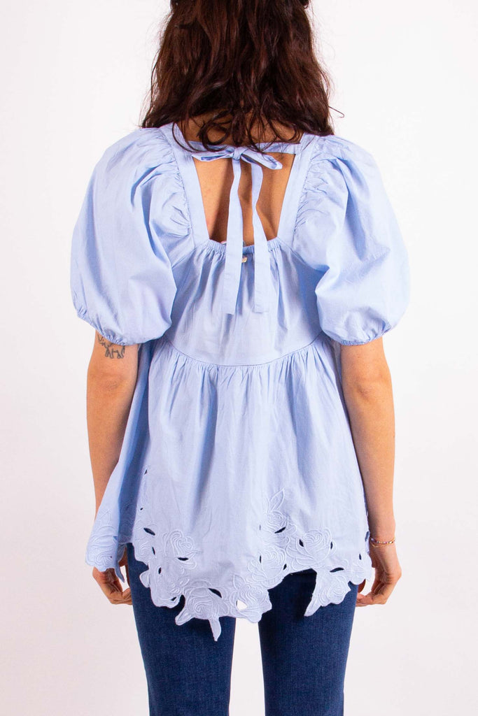 BLUGIRL BLUSA IN POPELINE CON RICAMO