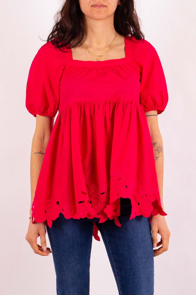 BLUGIRL BLUSA IN POPELINE CON RICAMO