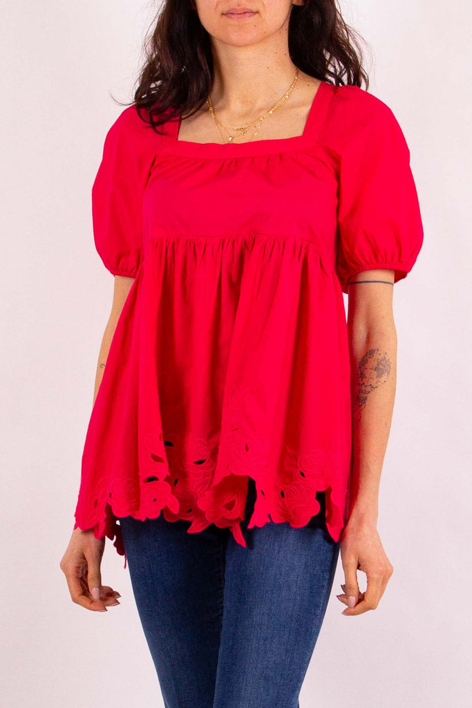 BLUGIRL BLUSA IN POPELINE CON RICAMO