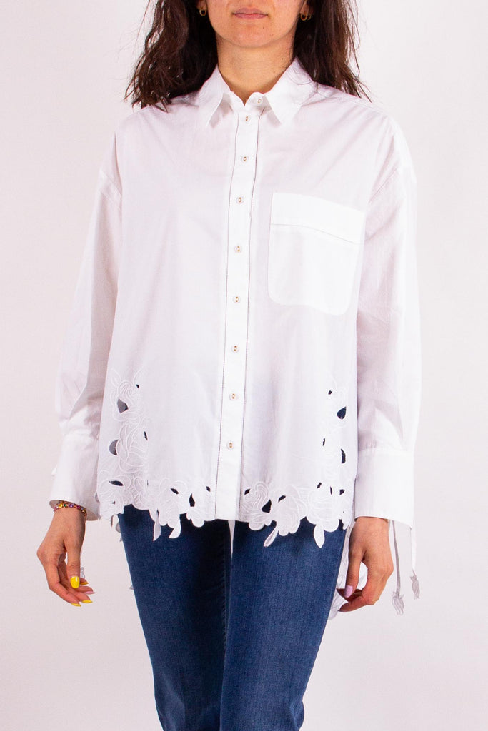 BLUGIRL CAMICIA OVER IN POPELINE CON RICAMO