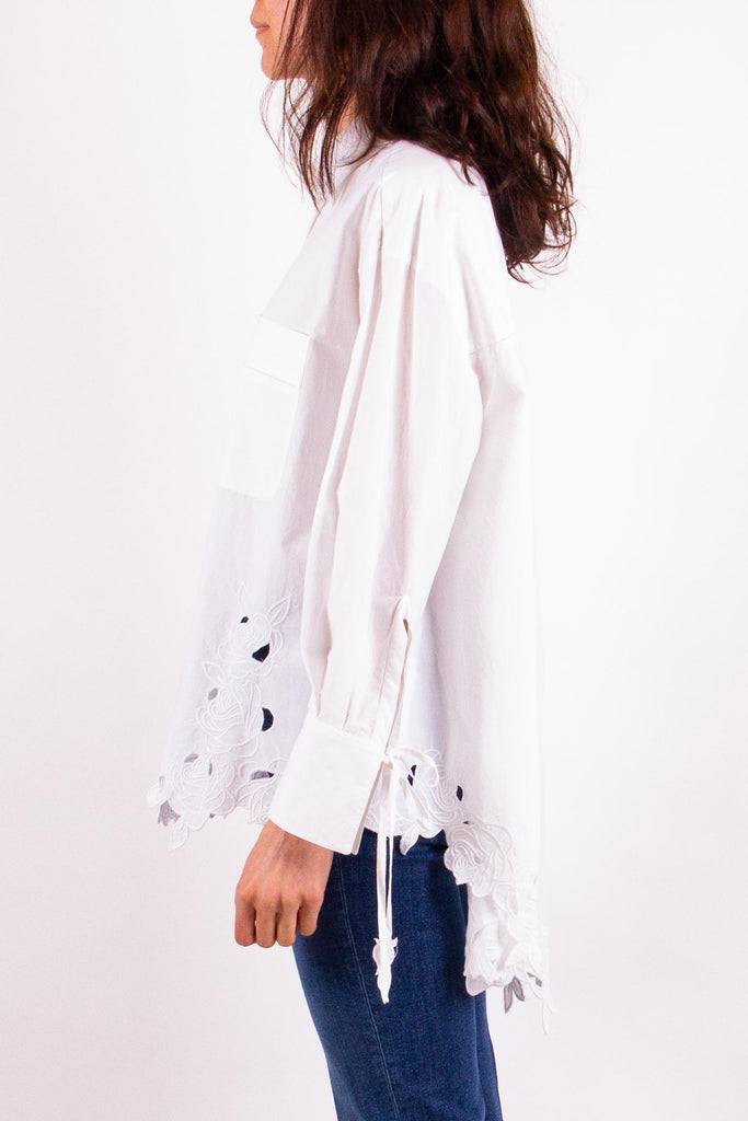 BLUGIRL CAMICIA OVER IN POPELINE CON RICAMO