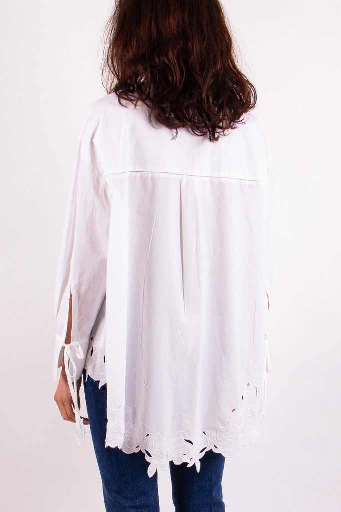 BLUGIRL CAMICIA OVER IN POPELINE CON RICAMO