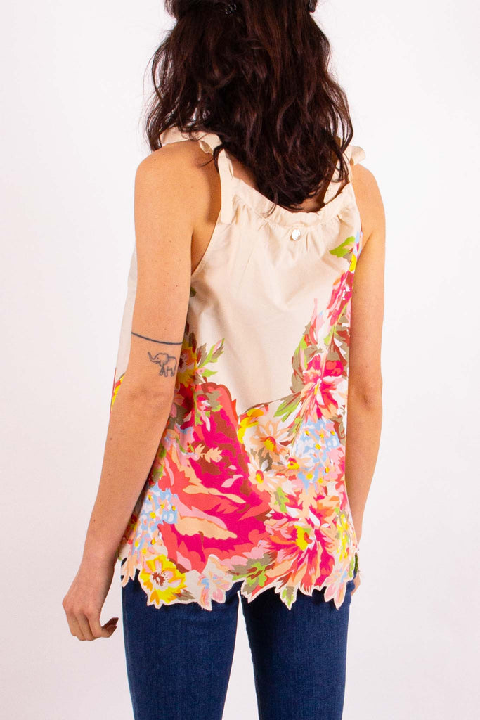 BLUGIRL TOP IN POPELINE CON STAMPA A FIORI