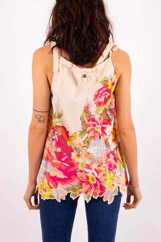 BLUGIRL TOP IN POPELINE CON STAMPA A FIORI