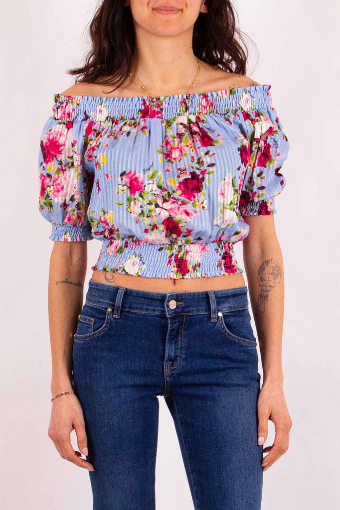 BLUGIRL TOP IN COTONE CON STAMPA A FIORI