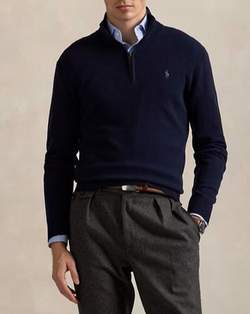 POLO RALPH LAUREN Maglia in lana con zip a un quarto
