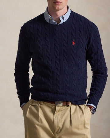 POLO RALPH LAUREN Maglia a trecce in lana e cashmere