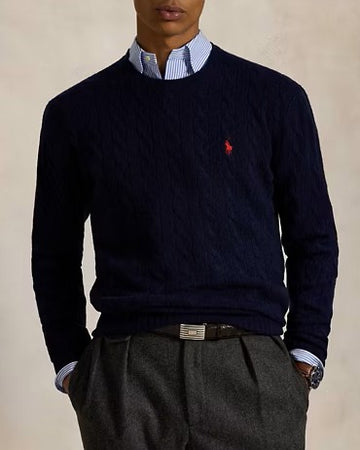 POLO RALPH LAUREN Maglia a trecce in lana e cashmere