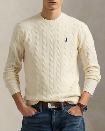 POLO RALPH LAUREN Maglia a trecce in lana e cashmere