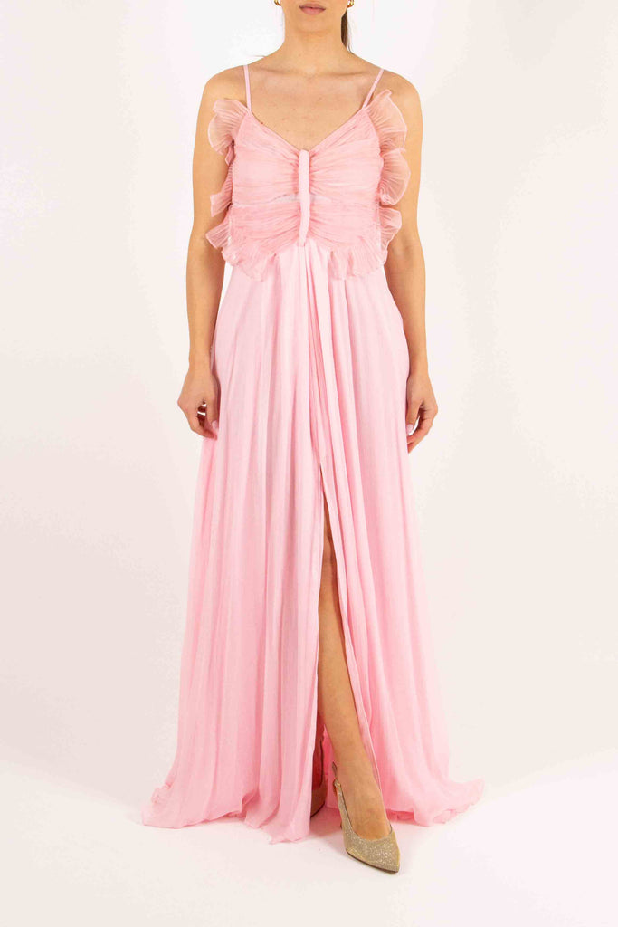 BLUGIRL Abito lungo in organza e creponne