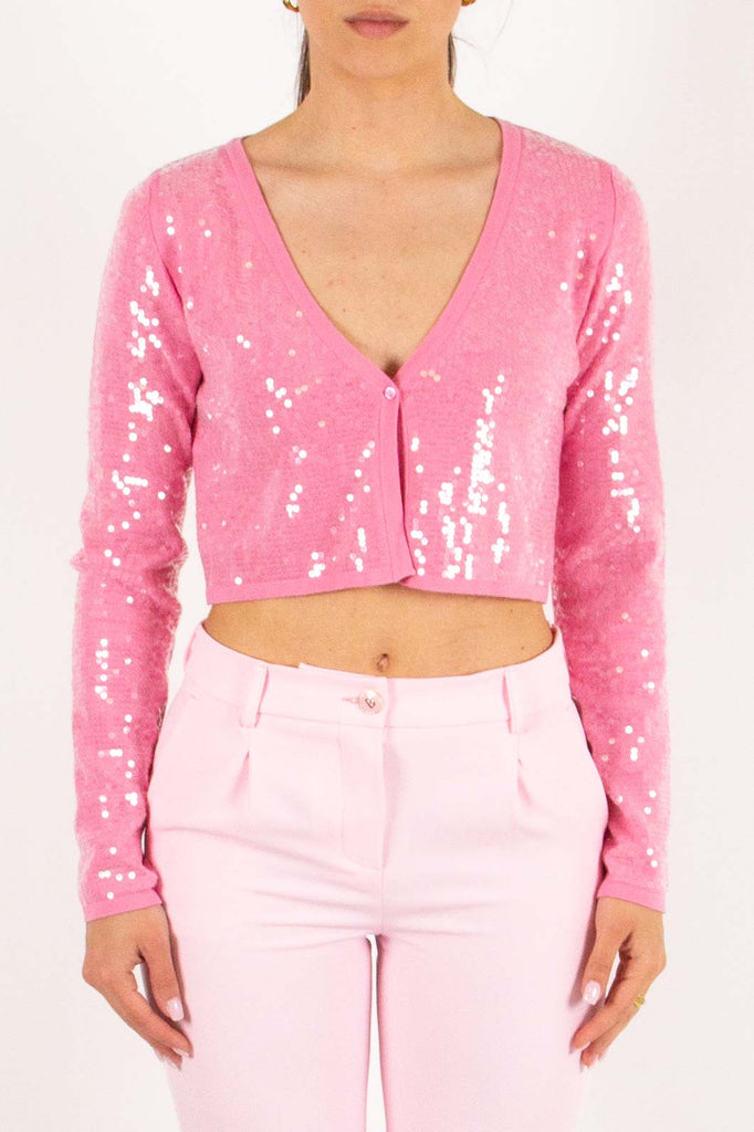 BLUGIRL Cardigan crop con paillettes