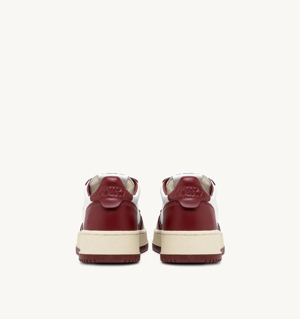 AUTRY Sneakers Medalist Low In Pelle Bianco Bordeaux