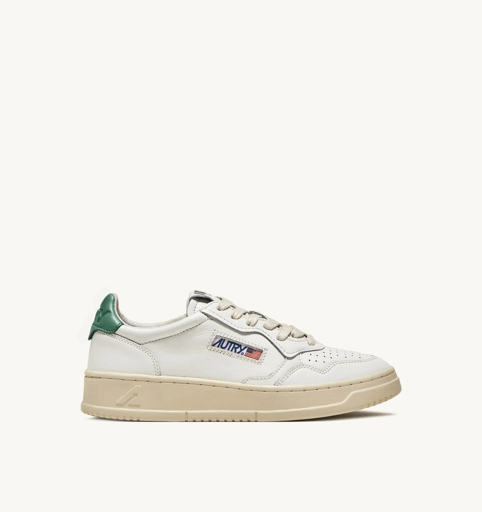 AUTRY Sneakers Medalist Low in Pelle Bianca e Verde