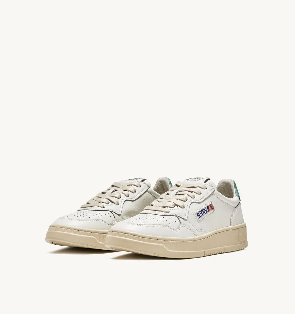 AUTRY Sneakers Medalist Low in Pelle Bianca e Verde