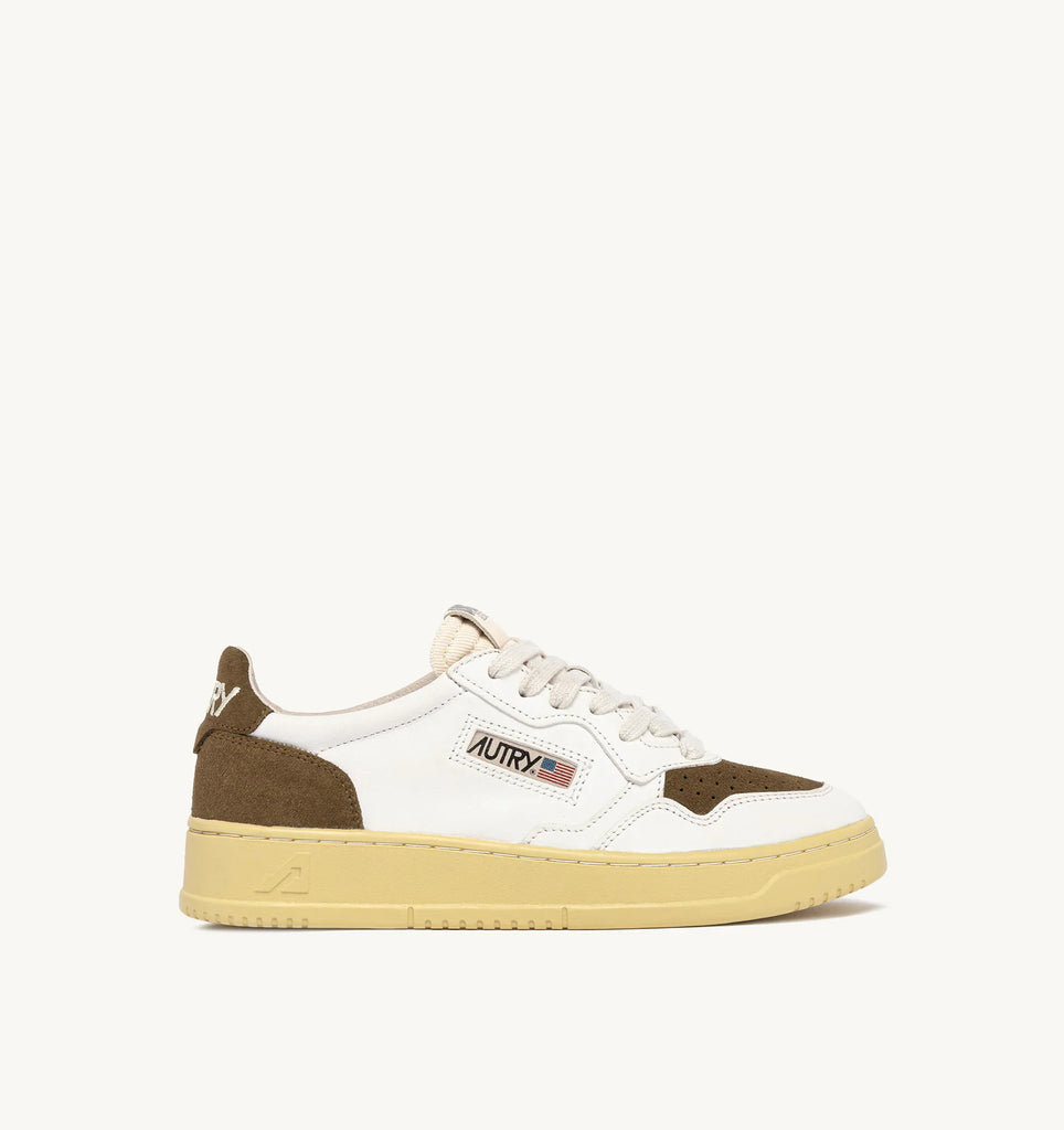 AUTRY Sneakers Medalist Low in Suede e Pelle Bianca e Marrone