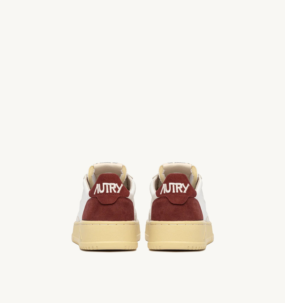 AUTRY Sneakers Medalist Low in Suede e Pelle Bianca e Bordeaux