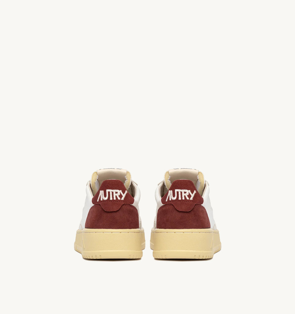 AUTRY Sneakers Medalist Low in Suede e Pelle Bianca e Bordeaux