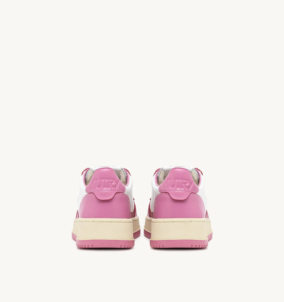 AUTRY Sneakers Medalist Low in Pelle Bianco Rosa