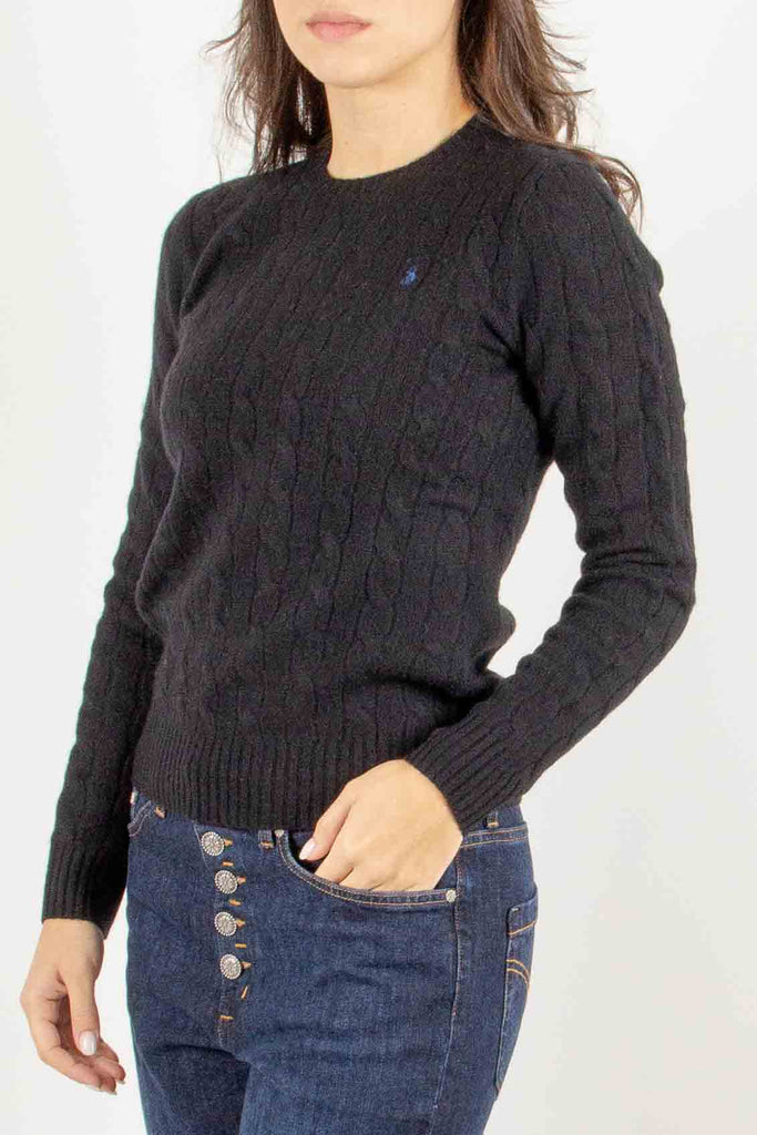 POLO RALPH LAUREN Maglia a trecce in lana e cashmere