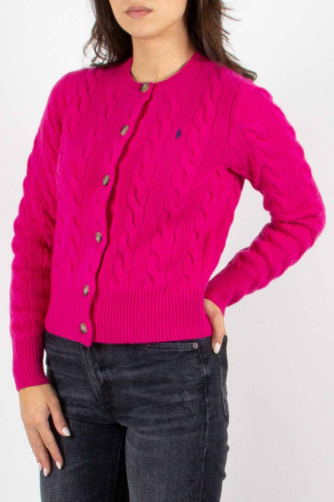 POLO RALPH LAUREN Cardigan in cashmere a trecce