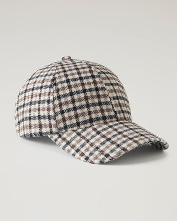 WOOLRICH Cappellino a quadri in misto lana italiana