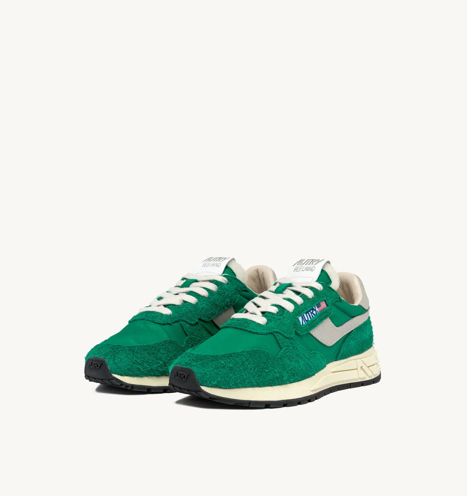AUTRY Sneakers Reelwind low in nylon e suede colore verde