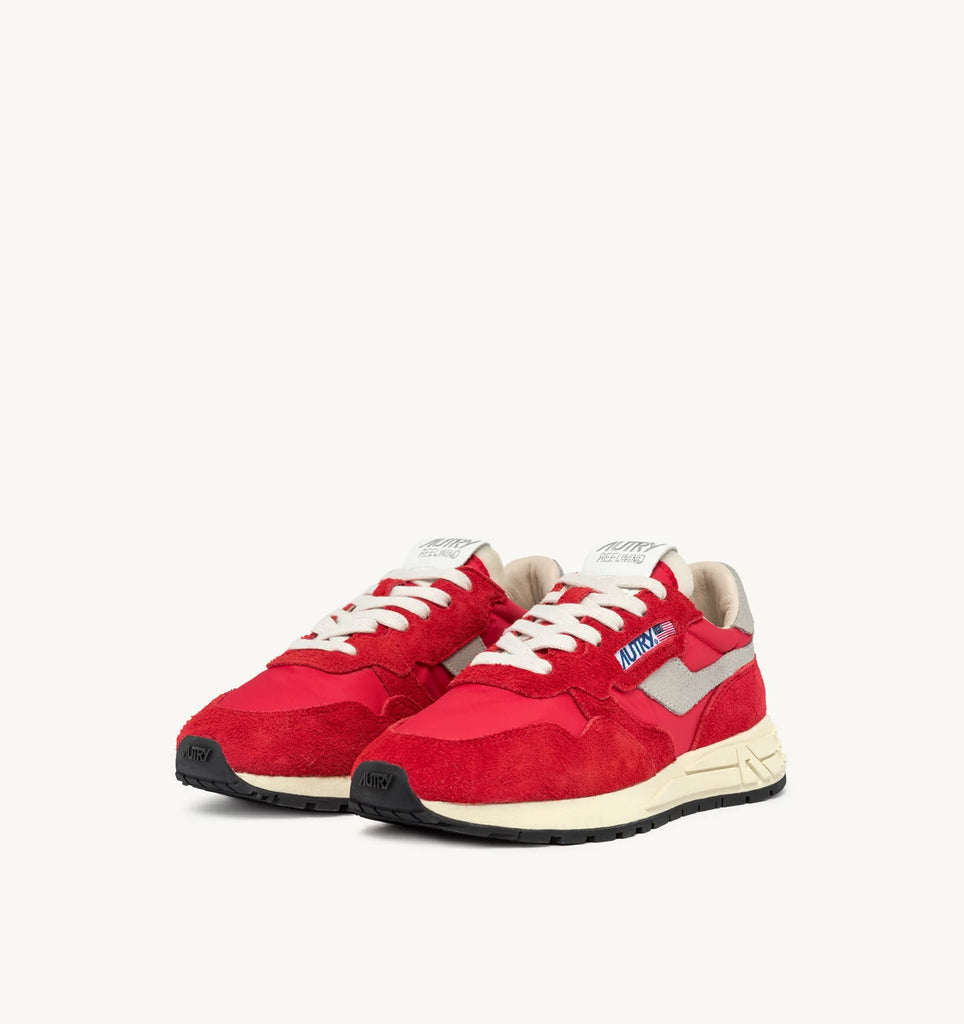 AUTRY Sneakers Reelwind low in nylon e suede colore rosso