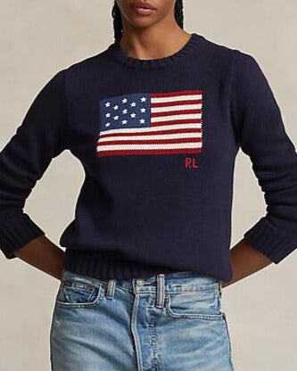 POLO RALPH LAUREN Maglia in cotone con bandiera