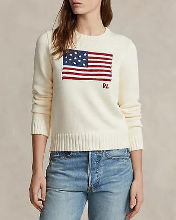POLO RALPH LAUREN Maglia in cotone con bandiera